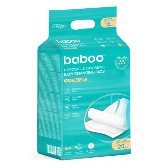 Baboo Jednorazová vrecková podložka na prebaľovanie AirComfort 60x90, 20 ks