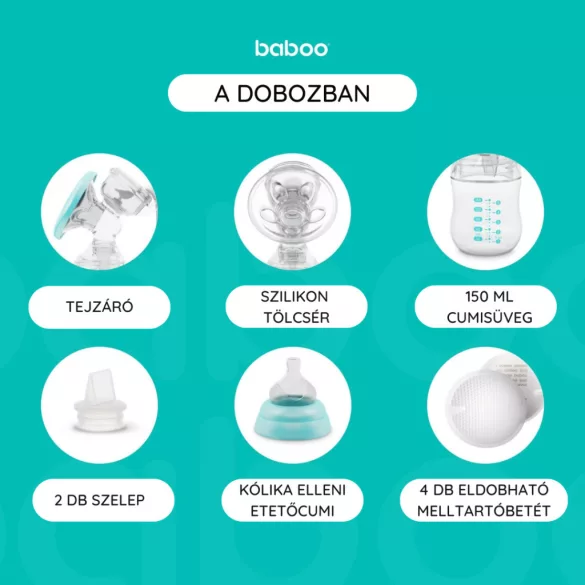 Baboo 2-fázová ručná odsávačka mlieka, 4 úrovne sania