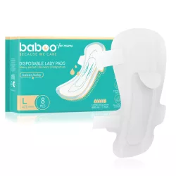 Jednorazové popôrodné vložky Baboo, 8 ks, L, 425 mm
