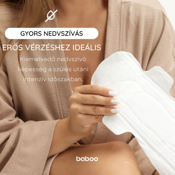 Jednorazové popôrodné vložky Baboo, 8 ks, L, 425 mm