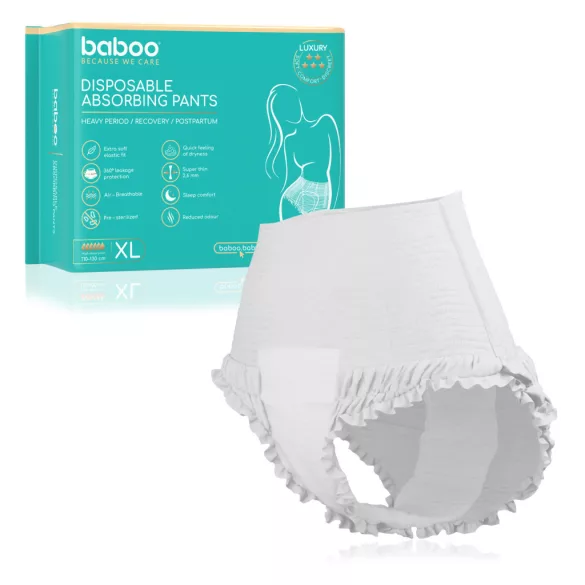 Baboo jednorazové absorpčné spodné prádlo, XL, 5 ks