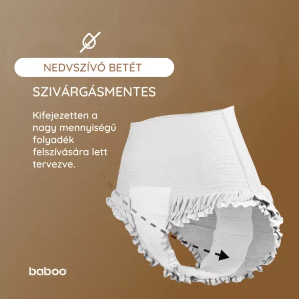 Baboo jednorazové absorpčné spodné prádlo, XL, 5 ks