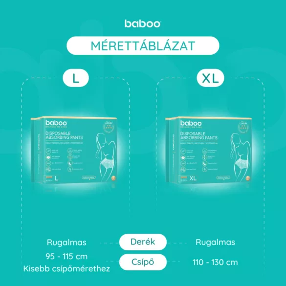 Baboo jednorazové absorpčné spodné prádlo, XL, 5 ks