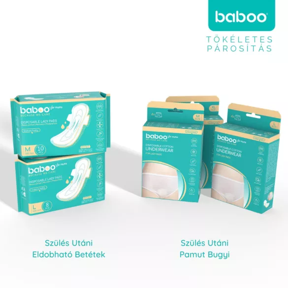 Baboo jednorazové bavlnené nohavičky po pôrode, 4 ks, XL