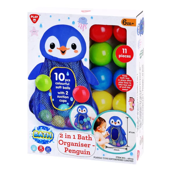 Playgo kúpeľová hračka s tučniakom zbierajúcim loptičky