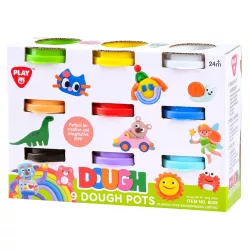 Playgo modelovacia hmota, 9 ks (9x56 g – základné farby)