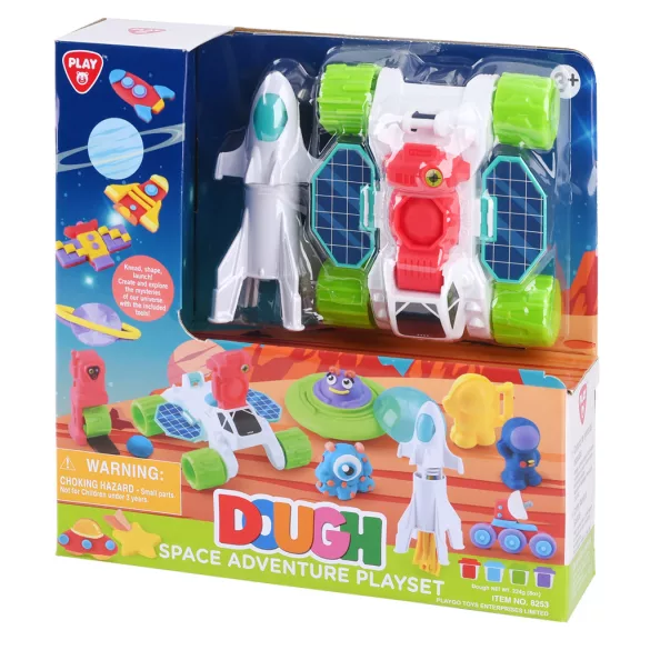 Playgo modelovacia sada s tematikou dobrodružného vesmíru s 4*56 g modelovacej hmoty