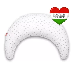   Scamp polmesiacový dojčiaci vankúš s bavlneným plátnovým poťahom /LittleHeartWhiteGray ()