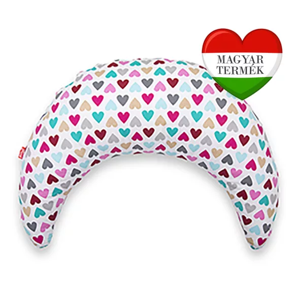 Scamp polmesiacový dojčiaci vankúš s bavlneným plátnovým poťahom /ColorfulHeart