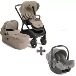   Kočík Joie Signature Finiti 2 v 1 v prevedení Sandstone + autosedačka i-Snug 2 v prevedení Pebble