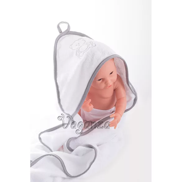 Vaganza Vyšívaná kúpeľňová osuška 110×110 – Biela/Šedá/Medvedík (Viac vzorov)
