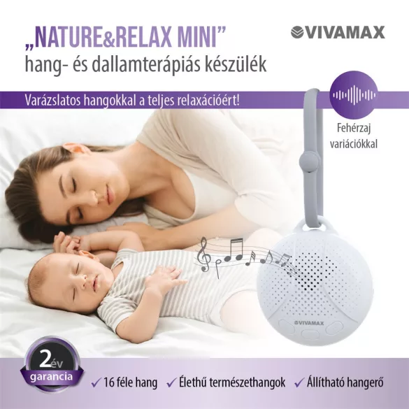 Vivamax Nature&Relax „Mini“ zariadenie na zvukovú a melódickú terapiu – biely šum