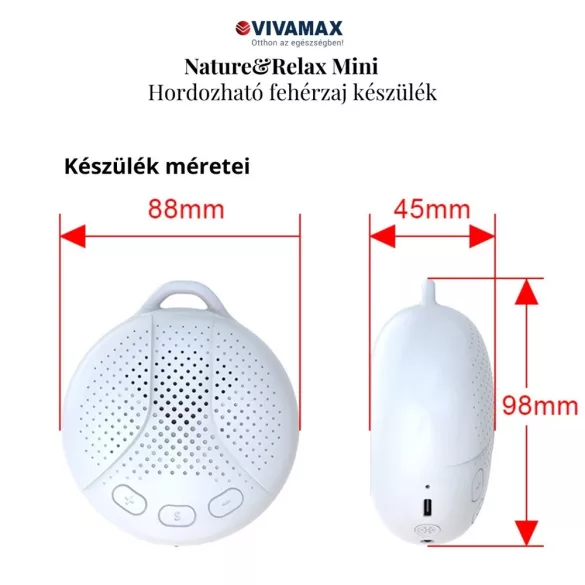 Vivamax Nature&Relax „Mini“ zariadenie na zvukovú a melódickú terapiu – biely šum