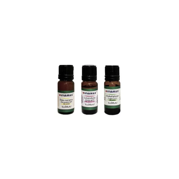 Vivamax balenie 3 éterických olejov: sladký pomaranč, levanduľa, eukalyptus (3x10 ml)