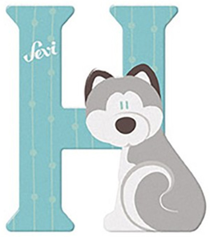 Sevi drevené písmenko - H - Husky modré