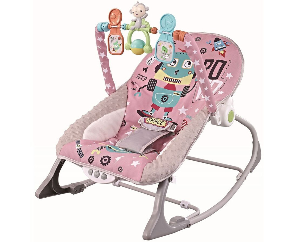 Chipolino Baby Spa vibrajúce a hrajúce lehátko do 9 kg Pink