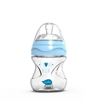 Nuvita Collection sklenená dojčenská fľaša 140ml - blue - 6013