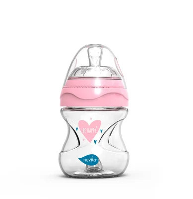 Nuvita Collection sklenená dojčenská fľaša 140ml - pink - 6013