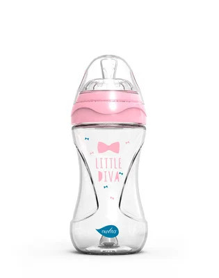 Nuvita Collection sklenená dojčenská fľaša 240ml - pink - 6033