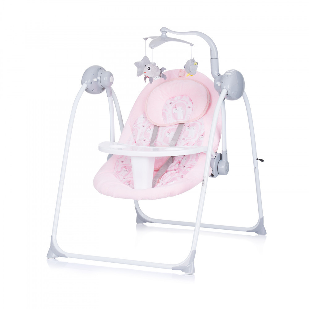Chipolino Nux elektrická hojdačka do 9 kg - Blush