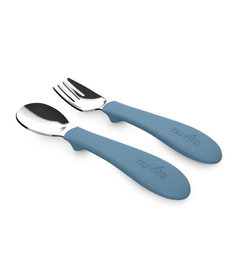 Nuvita lyžička a vidlička - Powder blue - 8472