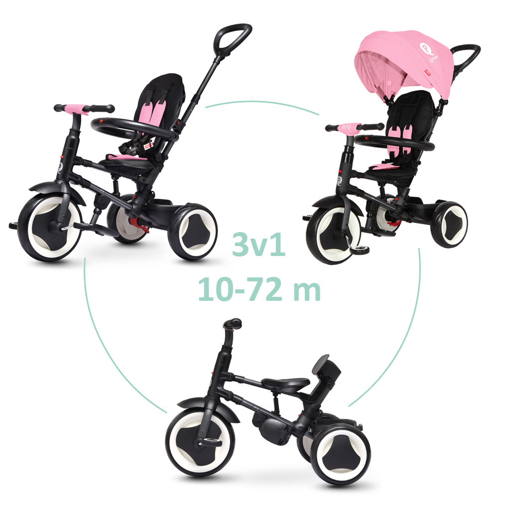 QPLAY Trojkolka Rito eva Pink, 10–72 mesiacov
