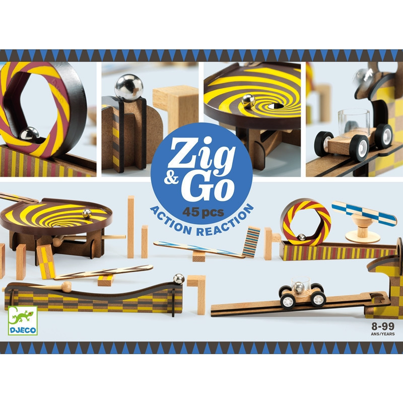 Djeco dominová dráha 45 ks - Zig &amp; Go